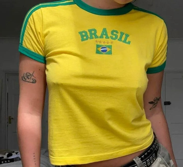 Yellow Brazil Baby Tee